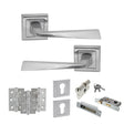 Quality image of STATUS California Door Handle Pack (Euro Lock Set - 2.5" CE Sashlock, 3" Fire Rated Hinges x3) - Satin Chrome | Sku. adps23ssc20 | available from Trade Door Handles.