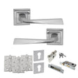 Quality image of STATUS California Door Handle Pack (Euro Lock Set - 2.5" CE Sashlock, 4" Fire Rated Hinges x3) - Satin Chrome | Sku. adps23ssc22 | available from Trade Door Handles.
