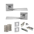 Quality image of STATUS California Door Handle Pack (Euro Lock Set - 2.5" CE Sashlock, 4" Slim Knuckle Hinges x2) - Satin Chrome | Sku. adps23ssc24 | available from Trade Door Handles.