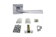 Quality image of STATUS California Door Handle Pack (Latch Set - 3" CE Latch, 3" Fire Rated Hinges x3) - Satin Chrome | Sku. adps23ssc2 | available from Trade Door Handles.