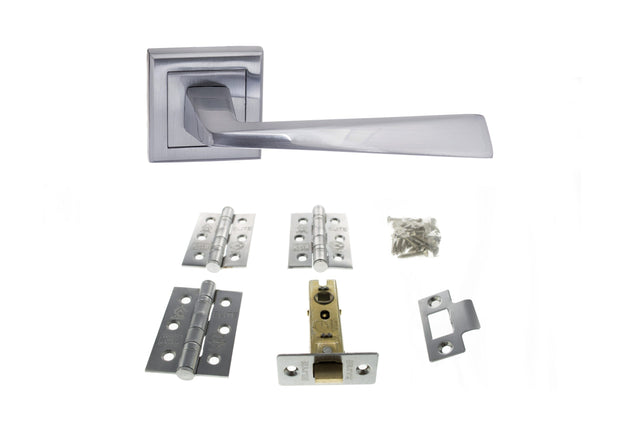 Quality image of Atlantic California Door Pack Bundle (3" Latch, 3"x2" Hingesx3) - Satin Chrome | Sku. adpbs23ssc3 | available from Trade Door Handles.