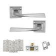 Quality image of STATUS California Door Handle Pack (Latch Set - 3" CE Latch, 4" Fire Rated Hinges x3) - Satin Chrome | Sku. adps23ssc4 | available from Trade Door Handles.