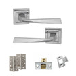 Quality image of STATUS California Door Handle Pack (Latch Set - 3" CE Latch, 4" Slim Knuckle Hinges x2) - Satin Chrome | Sku. adps23ssc6 | available from Trade Door Handles.