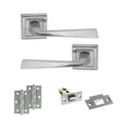 Quality image of STATUS California Door Handle Pack (Latch Set - 2.5" Latch, 3" Hinges x2) - Satin Chrome | Sku. adps23ssc7 | available from Trade Door Handles.