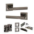 Quality image of STATUS Kansas Door Handle Pack (Euro Lock Set - 3" CE Sashlock, 4" Slim Knuckle Hinges x2) - Black Nickel | Sku. adps24sbn25 | available from Trade Door Handles.
