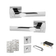 Quality image of STATUS Kansas Door Handle Pack (Bathroom Set - 3" CE Bathroom Lock, 4" Slim Knuckle Hinges x2) - Polished Chrome | Sku. adps24spc13 | available from Trade Door Handles.