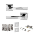 Quality image of STATUS Kansas Door Handle Pack (3 Lever Lock Set - 2.5" CE Sashlock, 4" Fire Rated Hinges x3) - Polished Chrome | Sku. adps24spc16 | available from Trade Door Handles.