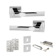 Quality image of STATUS Kansas Door Handle Pack (3 Lever Lock Set - 2.5" CE Sashlock, 4" Slim Knuckle Hinges x2) - Polished Chrome | Sku. adps24spc18 | available from Trade Door Handles.