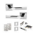 Quality image of STATUS Kansas Door Handle Pack (Euro Lock Set - 2.5" CE Sashlock, 4" Slim Knuckle Hinges x2) - Polished Chrome | Sku. adps24spc24 | available from Trade Door Handles.