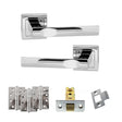 Quality image of STATUS Kansas Door Handle Pack (Latch Set - 3" CE Latch, 4" Fire Rated Hinges x3) - Polished Chrome | Sku. adps24spc4 | available from Trade Door Handles.