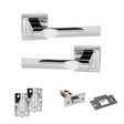 Quality image of STATUS Kansas Door Handle Pack (Latch Set - 2.5" Latch, 3" Hinges x2) - Polished Chrome | Sku. adps24spc7 | available from Trade Door Handles.