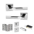 Quality image of STATUS Kansas Door Handle Pack (Bathroom Set - 3" CE Bathroom Lock, 3" Fire Rated Hinges x3) - Polished Chrome | Sku. adps24spc9 | available from Trade Door Handles.