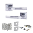 Quality image of STATUS Kansas Door Handle Pack (3 Lever Lock Set - 3" CE Sashlock, 3" Fire Rated Hinges x3) - Satin Chrome | Sku. adps24ssc15 | available from Trade Door Handles.
