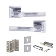 Quality image of STATUS Kansas Door Handle Pack (3 Lever Lock Set - 3" CE Sashlock, 4" Slim Knuckle Hinges x2) - Satin Chrome | Sku. adps24ssc19 | available from Trade Door Handles.