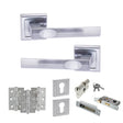 Quality image of STATUS Kansas Door Handle Pack (Euro Lock Set - 3" CE Sashlock, 3" Fire Rated Hinges x3) - Satin Chrome | Sku. adps24ssc21 | available from Trade Door Handles.