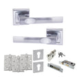Quality image of STATUS Kansas Door Handle Pack (Euro Lock Set - 3" CE Sashlock, 4" Fire Rated Hinges x3) - Satin Chrome | Sku. adps24ssc23 | available from Trade Door Handles.