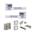 Quality image of STATUS Kansas Door Handle Pack (Euro Lock Set - 2.5" CE Sashlock, 4" Slim Knuckle Hinges x2) - Satin Chrome | Sku. adps24ssc24 | available from Trade Door Handles.