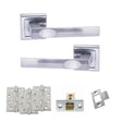 Quality image of STATUS Kansas Door Handle Pack (Latch Set - 2.5" CE Latch, 4" Fire Rated Hinges x3) - Satin Chrome | Sku. adps24ssc3 | available from Trade Door Handles.