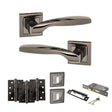 Quality image of STATUS Oklahoma Door Handle Pack (3 Lever Lock Set - 3" CE Sashlock, 4" Fire Rated Hinges x3) - Black Nickel | Sku. adps25sbn17 | available from Trade Door Handles.