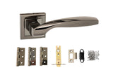 Quality image of Atlantic Oklahoma Door Pack Bundle (2.5" Latch, 3"x2" Hingesx3) - Black Nickel | Sku. adpbs25sbn25 | available from Trade Door Handles.