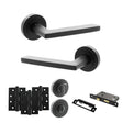 Quality image of STATUS Alaska Door Handle Pack (Bathroom Set - 3" CE Bathroom Lock, 4" Fire Rated Hinges x3) - Matt Black | Sku. adps26rmb11 | available from Trade Door Handles.