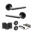 Quality image of STATUS Alaska Door Handle Pack (3 Lever Lock Set - 3" CE Sashlock, 3" Fire Rated Hinges x3) - Matt Black | Sku. adps26rmb15 | available from Trade Door Handles.