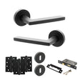 Quality image of STATUS Alaska Door Handle Pack (3 Lever Lock Set - 3" CE Sashlock, 4" Fire Rated Hinges x3) - Matt Black | Sku. adps26rmb17 | available from Trade Door Handles.