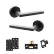 Quality image of STATUS Alaska Door Handle Pack (Latch Set - 2.5" CE Latch, 4" Slim Knuckle Hinges x2) - Matt Black | Sku. adps26rmb5 | available from Trade Door Handles.