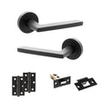 Quality image of STATUS Alaska Door Handle Pack (Latch Set - 2.5" Latch, 3" Hinges x2) - Matt Black | Sku. adps26rmb7 | available from Trade Door Handles.