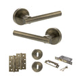 Quality image of STATUS Nebraska Door Handle Pack (3 Lever Lock Set - 3" CE Sashlock, 4" Slim Knuckle Hinges x2) - Antique Brass | Sku. adps28rab19 | available from Trade Door Handles.