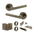 Quality image of STATUS Nebraska Door Handle Pack (Euro Lock Set - 2.5" CE Sashlock, 3" Fire Rated Hinges x3) - Antique Brass | Sku. adps28rab20 | available from Trade Door Handles.