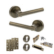 Quality image of STATUS Nebraska Door Handle Pack (Euro Lock Set - 3" CE Sashlock, 4" Slim Knuckle Hinges x2) - Antique Brass | Sku. adps28rab25 | available from Trade Door Handles.