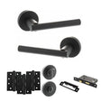 Quality image of STATUS Nebraska Door Handle Pack (Bathroom Set - 3" CE Bathroom Lock, 4" Fire Rated Hinges x3) - Matt Black | Sku. adps28rmb11 | available from Trade Door Handles.