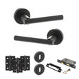 Quality image of STATUS Nebraska Door Handle Pack (3 Lever Lock Set - 3" CE Sashlock, 3" Fire Rated Hinges x3) - Matt Black | Sku. adps28rmb15 | available from Trade Door Handles.