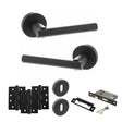 Quality image of STATUS Nebraska Door Handle Pack (3 Lever Lock Set - 3" CE Sashlock, 4" Fire Rated Hinges x3) - Matt Black | Sku. adps28rmb17 | available from Trade Door Handles.