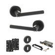 Quality image of STATUS Nebraska Door Handle Pack (3 Lever Lock Set - 3" CE Sashlock, 4" Slim Knuckle Hinges x2) - Matt Black | Sku. adps28rmb19 | available from Trade Door Handles.
