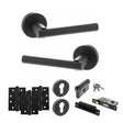 Quality image of STATUS Nebraska Door Handle Pack (Euro Lock Set - 2.5" CE Sashlock, 4" Fire Rated Hinges x3) - Matt Black | Sku. adps28rmb22 | available from Trade Door Handles.