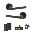 Quality image of STATUS Nebraska Door Handle Pack (Latch Set - 2.5" CE Latch, 4" Slim Knuckle Hinges x2) - Matt Black | Sku. adps28rmb5 | available from Trade Door Handles.