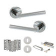 Quality image of STATUS Nebraska Door Handle Pack (3 Lever Lock Set - 3" CE Sashlock, 3" Fire Rated Hinges x3) - Polished Chrome | Sku. adps28rpc15 | available from Trade Door Handles.