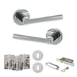 Quality image of STATUS Nebraska Door Handle Pack (3 Lever Lock Set - 2.5" CE Sashlock, 4" Fire Rated Hinges x3) - Polished Chrome | Sku. adps28rpc16 | available from Trade Door Handles.