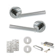 Quality image of STATUS Nebraska Door Handle Pack (3 Lever Lock Set - 2.5" CE Sashlock, 4" Slim Knuckle Hinges x2) - Polished Chrome | Sku. adps28rpc18 | available from Trade Door Handles.