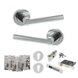 Quality image of STATUS Nebraska Door Handle Pack (Euro Lock Set - 2.5" CE Sashlock, 4" Fire Rated Hinges x3) - Polished Chrome | Sku. adps28rpc22 | available from Trade Door Handles.