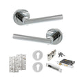 Quality image of STATUS Nebraska Door Handle Pack (Euro Lock Set - 2.5" CE Sashlock, 4" Slim Knuckle Hinges x2) - Polished Chrome | Sku. adps28rpc24 | available from Trade Door Handles.