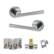 Quality image of STATUS Nebraska Door Handle Pack (Latch Set - 3" CE Latch, 4" Fire Rated Hinges x3) - Polished Chrome | Sku. adps28rpc4 | available from Trade Door Handles.