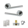 Quality image of STATUS Nebraska Door Handle Pack (Latch Set - 2.5" CE Latch, 4" Slim Knuckle Hinges x2) - Polished Chrome | Sku. adps28rpc5 | available from Trade Door Handles.