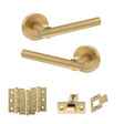 Quality image of STATUS Nebraska Door Handle Pack (Latch Set - 2.5" CE Latch, 3" Fire Rated Hinges x3) - Satin Brass | Sku. adps28rsb1 | available from Trade Door Handles.
