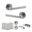 Quality image of STATUS Nebraska Door Handle Pack (Bathroom Set - 3" CE Bathroom Lock, 4" Fire Rated Hinges x3) - Satin Chrome | Sku. adps28rsc11 | available from Trade Door Handles.