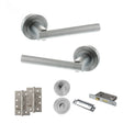 Quality image of STATUS Nebraska Door Handle Pack (Bathroom Set - 3" CE Bathroom Lock, 4" Slim Knuckle Hinges x2) - Satin Chrome | Sku. adps28rsc13 | available from Trade Door Handles.