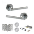 Quality image of STATUS Nebraska Door Handle Pack (3 Lever Lock Set - 3" CE Sashlock, 3" Fire Rated Hinges x3) - Satin Chrome | Sku. adps28rsc15 | available from Trade Door Handles.