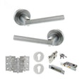 Quality image of STATUS Nebraska Door Handle Pack (Euro Lock Set - 3" CE Sashlock, 3" Fire Rated Hinges x3) - Satin Chrome | Sku. adps28rsc21 | available from Trade Door Handles.